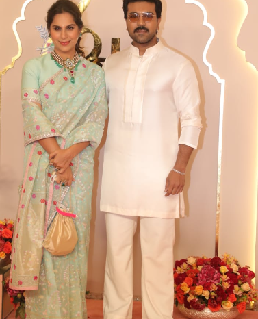 GlobalStar #RamCharan garu and #Upasana garu at #RadhikaMerchant and #AnantAmbani's wedding.