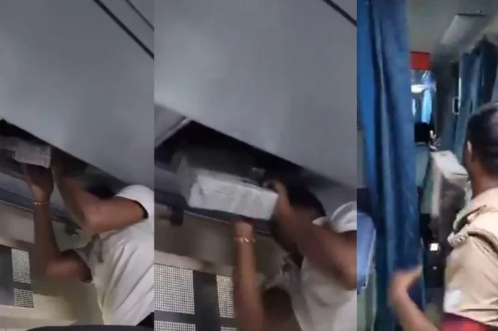 ട്രെയിനിലെ എസി ബോഗിയില്‍ തണുപ്പ് തീരെ കുറവ്<br>പരിശോധനയിൽ കണ്ടെത്തിയത് എസി ഡക്ടില്‍ ഒളിച്ചുകടത്തിയ നൂറോളം മദ്യക്കുപ്പികള്‍
