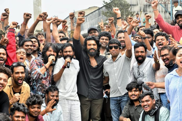 Energetic team of #Peddi from the massive song shoot ❤‍🔥