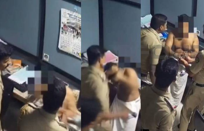 സ്റ്റേഷനിൽ എത്തിച്ച്, അടിച്ച് ചെവിക്കല്ല് തെറിപ്പിച്ച് പൊലീസ്; യൂത്ത് കോൺഗ്രസ്സ് നേതാവിനെ ക്രൂരമായി മർദ്ദിക്കുന്ന ദൃശ്യങ്ങൾ പുറത്ത്