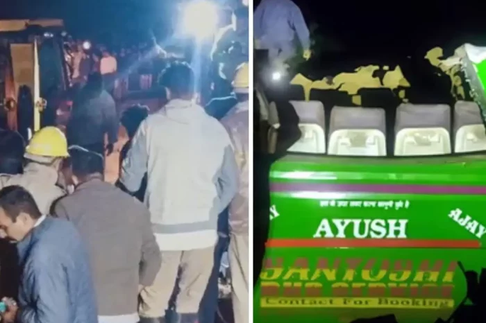 ഹിമാചല്‍ പ്രദേശില്‍ ബസിന് മുകളിലേക്ക് മണ്ണിടിഞ്ഞു വീണു; 18 മരണം