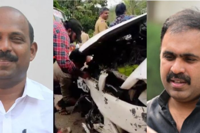 പൊലീസിന്റെ ഇന്റർസെപ്റ്റർ വാഹനമിടിച്ച് കോണ്‍ഗ്രസ് നേതാക്കള്‍ക്ക് അപകടം