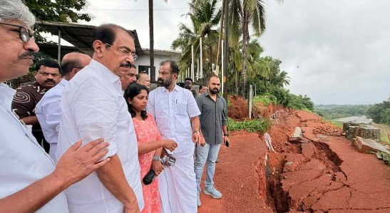 എളയാവൂരില്‍ ദേശീയപാത സംരക്ഷണഭിത്തി ഇടിഞ്ഞു; നാട്ടുകാര്‍ ആശങ്കയില്‍